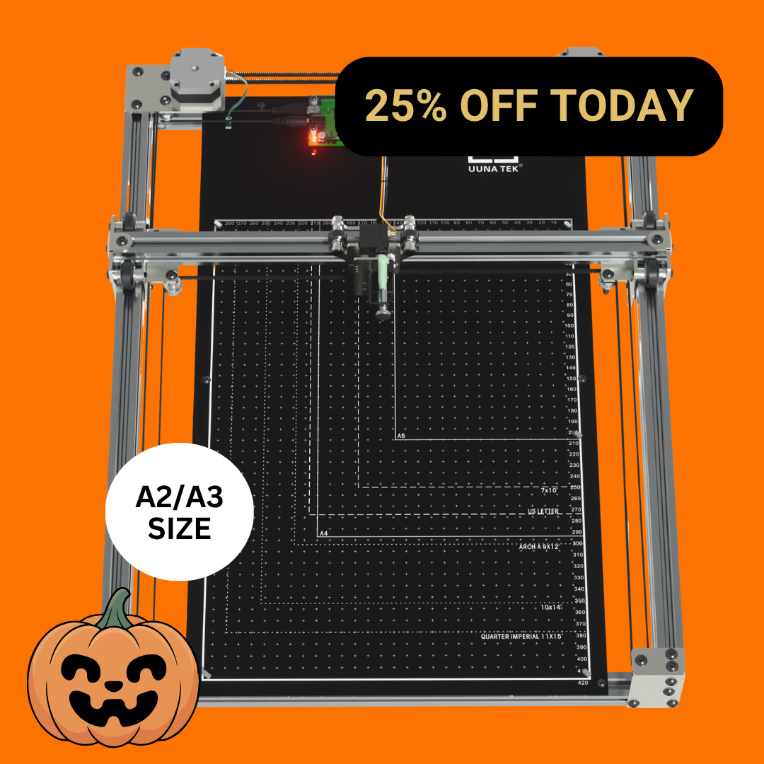 iDraw H SE A3/A2: robot de dibujo para artistas, arte generativo y automatización de escritura a mano; combina el resistente hardware de iDraw H con el flexible software Axidraw