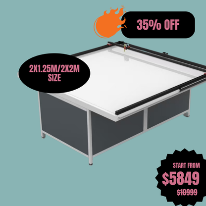UUNA TEK 3.0 - (2X1.25M/2X2M) Mesa de dibujo arquitectónico todo en uno premium preensamblada y plotter de bolígrafo para dibujo arquitectónico con WiFi y tarjeta SD