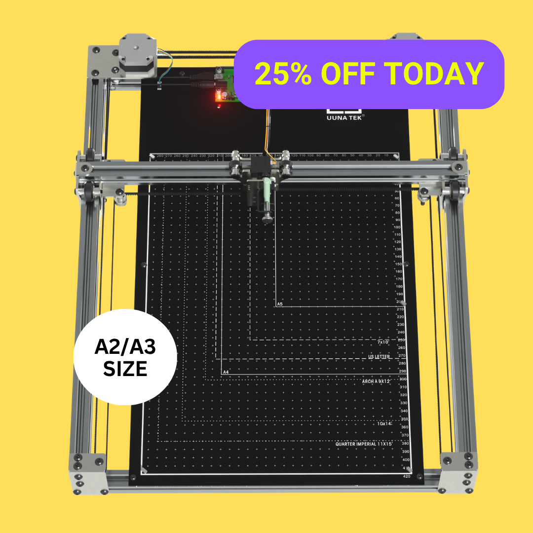 Robot de dibujo iDraw H SE A3/A2 para artistas, arte generativo y automatización de escritura a mano: combina el resistente hardware de iDraw H con el flexible software Axidraw